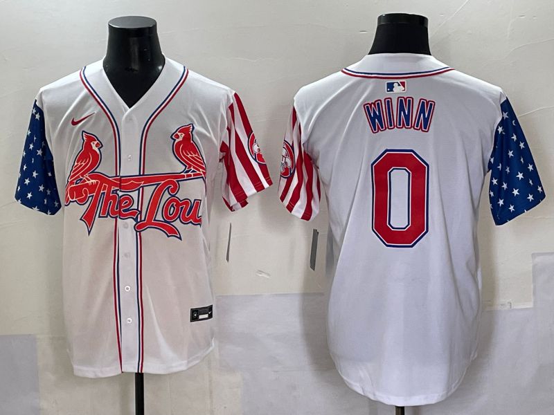 Men 2025 St.Louis Cardinals #0 Winn White a generation of national flags Joint Name Nike MLB Jersey style 2